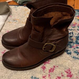 Frye Brown Leather Ankle Boots